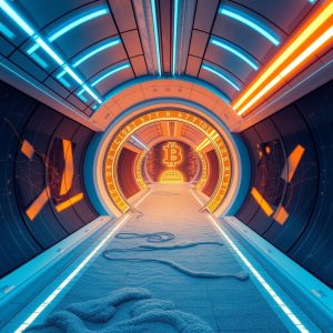 Kryptovaluuttojen symbolit ja digitaalinen tausta.